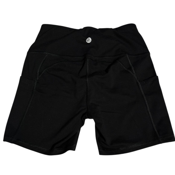 Ewedoos Women Black High Waist Biker Shorts with Pockets XS - Picture 2 of 3